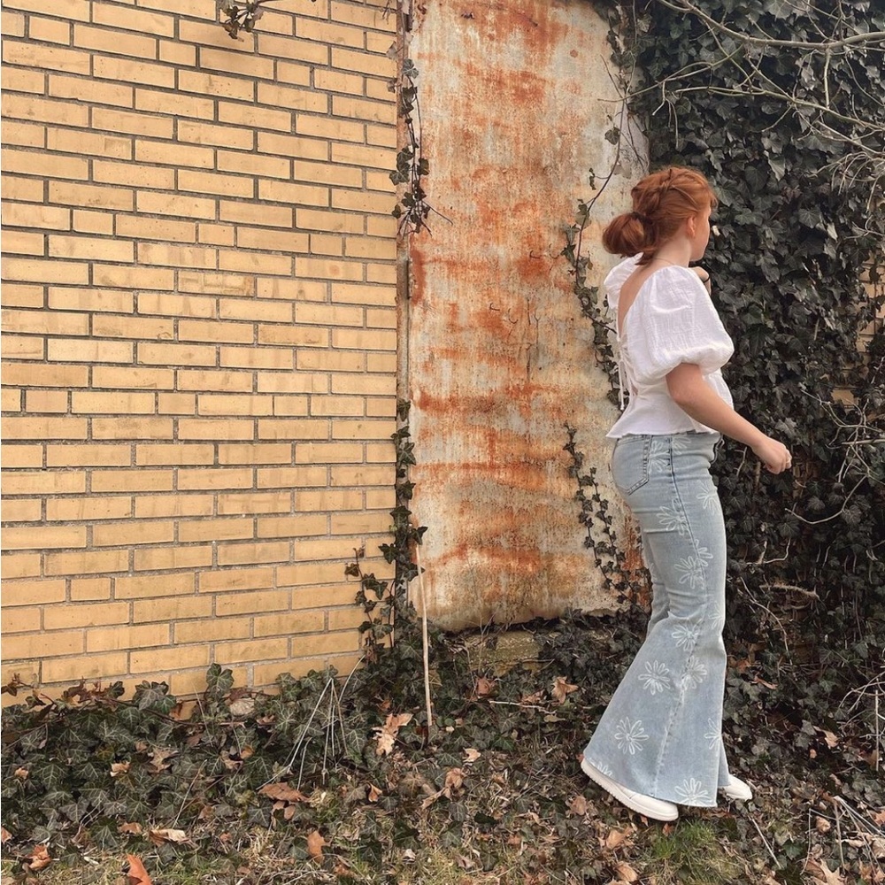 flattering flower flare jeans!!